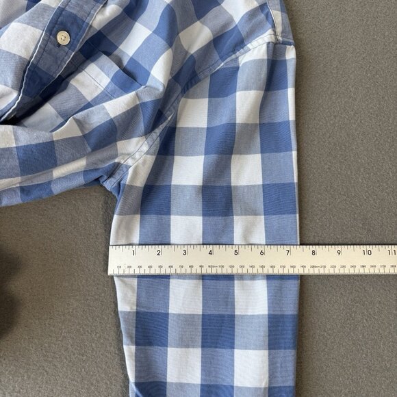 Abercrombie & Fitch Mens M Blue White Plaid Check Button Down Long Sleeve Shirt - Picture 11 of 16